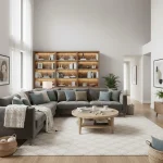 Tapet vinil gri cu țesătură fină de in, Gris galet, Uni Mat Caselio, 54 cm x 10.05 m