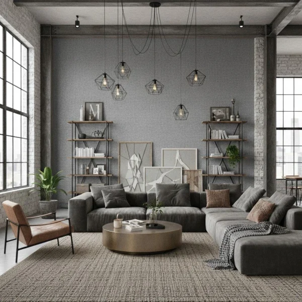 Tapet vinil gri cu textură fină de pânză, Gris cendre, Uni Mat Caselio, 54 cm x 10.05 m