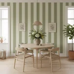 Tapet vinil in dungi verde Kaki Caselio, 53 cm x 10.05 m