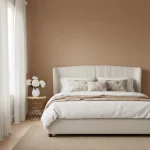 Tapet vinil maro cu aspect de pânză de in, Sienne 103223131, Uni Mat Caselio, 10,05 m x 54 cm