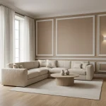 Tapet vinil maro cu aspect de țesătură fină, Vert automnal, Uni Mat Caselio, 54 cm x 10,05 m
