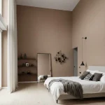 Tapet vinil maro cu textură de pânză, Fauve, Uni Mat Caselio, 54 cm x 10.05 m