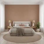 Tapet vinil maro-roșcat cu textură fină de in, Noisette, Uni Mat Caselio, 10.05×0.53m
