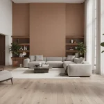 Tapet vinil maro teracotă cu aspect de țesătură naturală, Amande noir, Uni Mat Caselio, 10.05 m x 54 cm