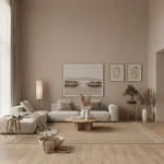 Tapet vinil marron glace cu textură fină de pânză, Uni Mat Caselio, 54x1005 cm