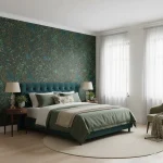 Tapet vinil negru cu frunze dese și accente cupru, Green Life Joy, Caselio, 53 cm x 10.05 m