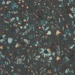Tapet vinil pe suport non-woven gri-carbon cu motiv floral multicolor, Jardin de Giverny Caselio, 10.05 m x 53 cm