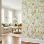 Tapet vinil pe suport vlies verde-salvie și auriu cu model botanic , Green Life Joy Caselio, 53 cm x 10.05 m