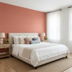 Tapet vinil roșu cu textură fină de in, Rouge, Uni Mat Caselio, 10,05 m x 54 cm