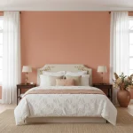 Tapet vinil roz cu țesătură fină bicoloră, Rose bleutee, Uni Mat Caselio, 10.05 m x 54 cm