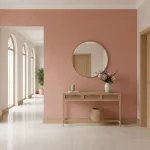 Tapet vinil roz cu țesătură fină bicoloră, Rose bleutee, Uni Mat Caselio, 10.05 m x 54 cm