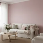 Tapet vinil roz prăfuit cu textură de in, Parme, Uni Mat Caselio, 54 cm x 10.05 m