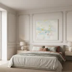 Tapet vinil taupe deschis aspect țesătură fină de pânză, Taupe clair, Uni Mat Caselio, 10.05x0.54 m