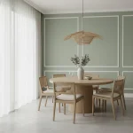 Tapet vinil verde-albăstrui cu aspect de in țesut, Vert bleu, Uni Mat Caselio, 54 cm x 10.05 m