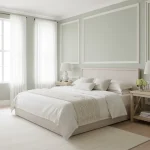 Tapet vinil verde deschis aspect textil, Uni Mat, Caselio, 54x1005 cm