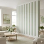 Tapet vinil verde migdală in dungi texturat, Vert Amande, Caselio, 53 cm x 10.05 m
