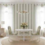 Tapet vinil verde migdală in dungi texturat, Vert Amande, Caselio, 53 cm x 10.05 m