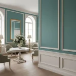 Tapet vinil verde smarald cu textură de pânză fină, Vert emeraude, Uni Mat Caselio, 10.05x0.54 m