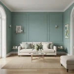 Tapet vinil verde smarald cu textură de pânză fină, Vert emeraude, Uni Mat Caselio, 10.05x0.54 m