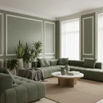 Tapet vinil verde sticlă cu textură fină de pânză, Uni Mat, Vert bouteille, Caselio, 10,05 m x 54 cm