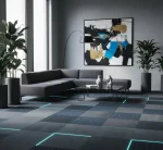 Mocheta dale buclată neagră trafic intens, Elemental 9555, Tapibel, 50x50 cm