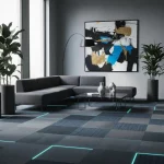 Mocheta dale buclată neagră trafic intens, Elemental 9555, Tapibel, 50×50 cm