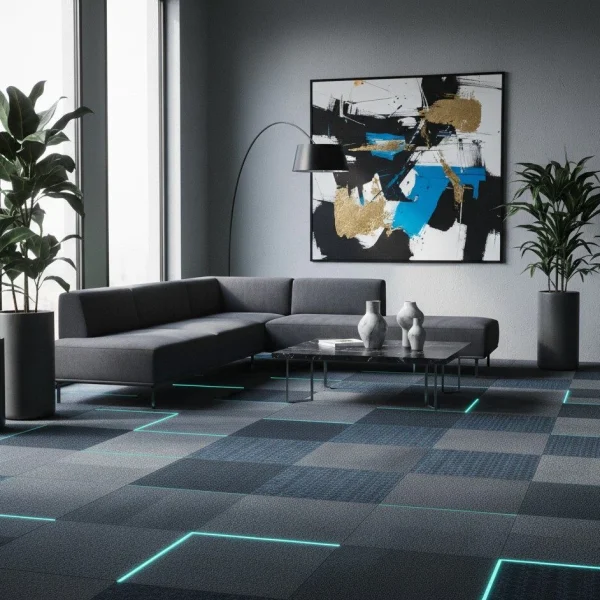 Mocheta dale buclată neagră trafic intens, Elemental 9555, Tapibel, 50x50 cm