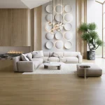 Parchet SPC cu aspect stejar deschis mat, Latte, Dawn 2 Dusk, VinylTechLab, 6x180x1220 mm