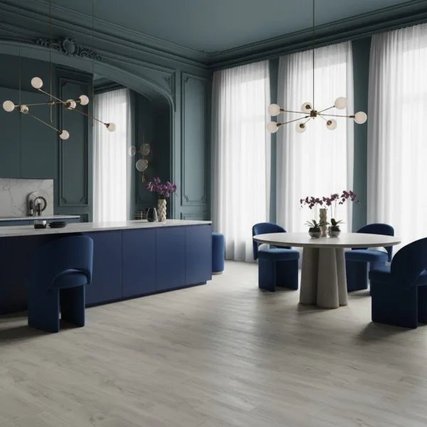 Parchet SPC gri-bej cu textură de lemn natural, Amalfi, Wood, VinCore, 5x180x1220 mm