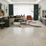 Parchet SPC gri-crem aspect piatră, Lunar, Moonwalk XL, VinylTechLab, 609x609 mm