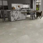 Parchet SPC gri-crem aspect piatră, Lunar, Moonwalk XL, VinylTechLab, 609x609 mm