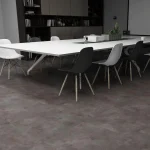 Parchet SPC gri cu aspect de piatră modernă, Crater, Moonwalk XL, VinylTechLab, 609×609 mm