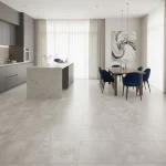 Parchet SPC gri deschis cu aspect de marmură, Apollo, Moonwalk XL, VinylTechLab, 470x940 mm