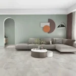 Parchet SPC gri deschis cu aspect de marmură, Apollo, Moonwalk XL, VinylTechLab, 470x940 mm