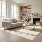 Parchet SPC gri-deschis cu nervuri discrete, Frost, Dawn 2 Dusk, VinylTechLab, 6x180x1220 mm