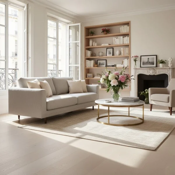 Parchet SPC gri-deschis cu nervuri discrete, Frost, Dawn 2 Dusk, VinylTechLab, 6x180x1220 mm