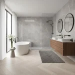 Parchet SPC Herringbone cu structură lemn alb-bej, Ducale, Royal Castle, VinylTechLab, 6x125x625mm