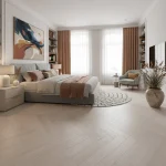 Parchet SPC Herringbone cu structură lemn alb-bej, Ducale, Royal Castle, VinylTechLab, 6x125x625mm