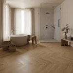 Parchet SPC herringbone stejar cu textură naturală mată, Normandy, Herringbone, VinCore, 5x125x625 mm