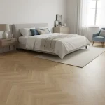 Parchet SPC herringbone stejar natur cu textură elegantă, Grenoble, Herringbone+, VinCore, 6x125x625 mm