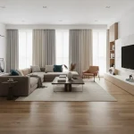 Parchet SPC maro auriu cu noduri și textură naturală, Napoli, Wood+, VinCore, 6x180x1220 mm