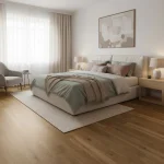 Parchet SPC maro auriu cu noduri și textură naturală, Napoli, Wood+, VinCore, 6x180x1220 mm