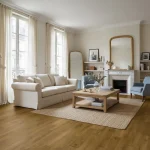 Parchet SPC maro auriu cu noduri și textură naturală, Napoli, Wood+, VinCore, 6x180x1220 mm