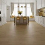 Parchet SPC maro cald cu fibră și noduri discrete, Milano, Wood, VinCore, 5x180x1220mm