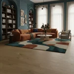 Parchet SPC maro cald cu fibră și noduri discrete, Milano, Wood, VinCore, 5x180x1220mm