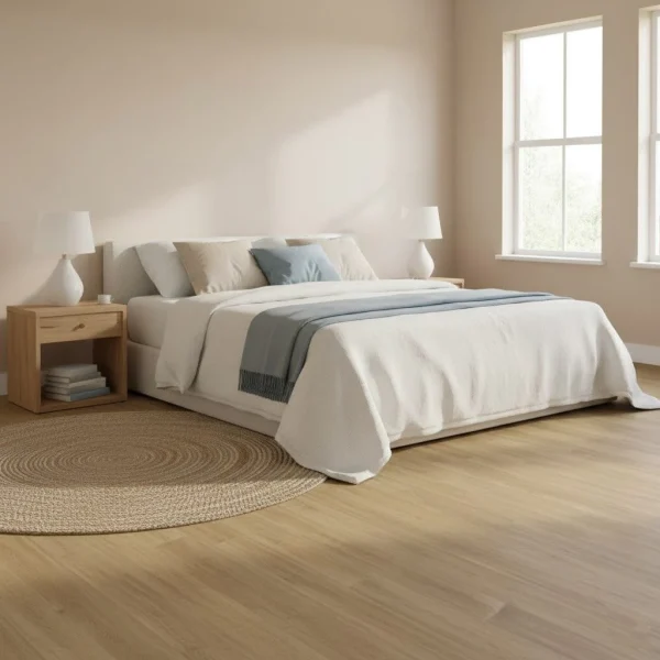 Parchet SPC maro cu structură de lemn natural cald, Rome, Wood+, VinCore, 6x180x1220 mm