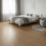 Parchet SPC maro deschis cu nervuri liniare discrete, Bari, Wood+, VinCore, 6x180x1220 mm