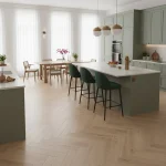 Parchet SPC stejar deschis model herringbone, Balmoral, Royal Castle VinylTechLab, 6x125x625 mm