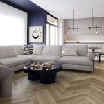 Parchet SPC stejar deschis model herringbone, Glamis, Royal Castle, VinylTechLab, 6x125x625 mm