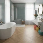 Parchet SPC stejar natural herringbone mat, Louvre, Royal Castle, VinylTechLab, 6x125x625 mm